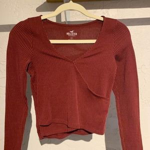 Hollister Red Long Sleeve w/ Wrap Design